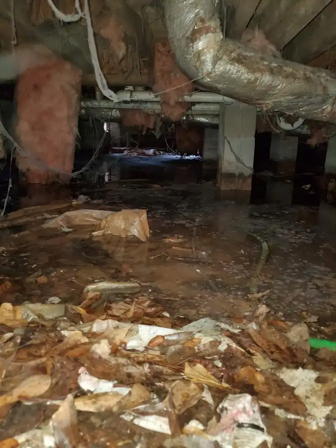 Crawl space flood assessment for Commercial Water Damage Restoration in Hamlin